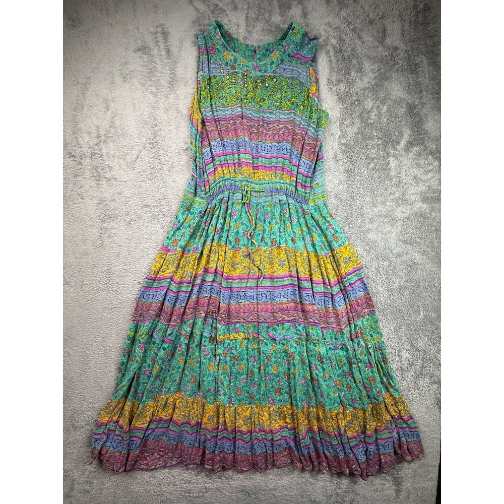 MHM Melissa Harper Womens 16 Boho Maxi Dress Sleeveless Multicolor Floral
